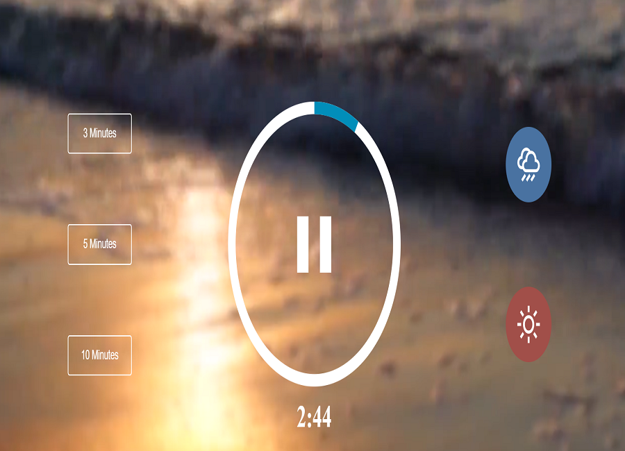 Sunny meditation mode with timer